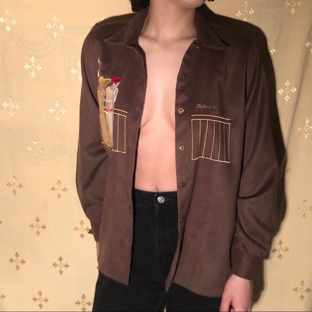 Vintage suede botton down